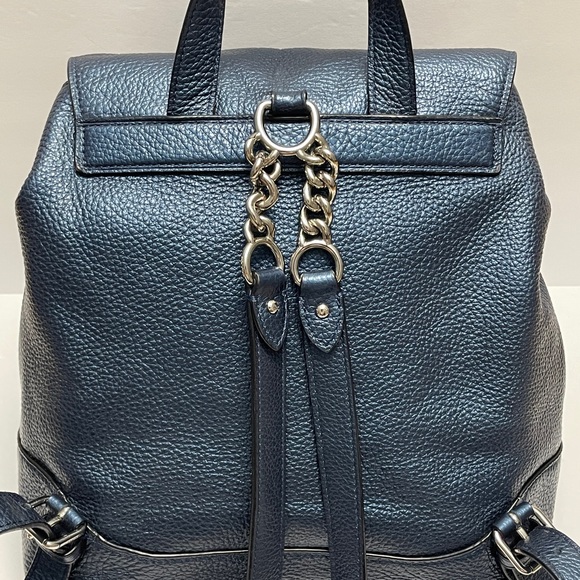 Coach Elle Backpack Metallic Midnight Blue - Picture 4 of 9